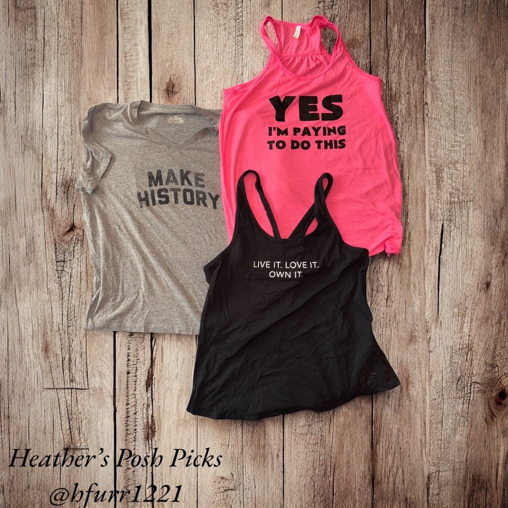 LOT OF 3 WOMEN'S WORKOUT TOPS SIZE XL
